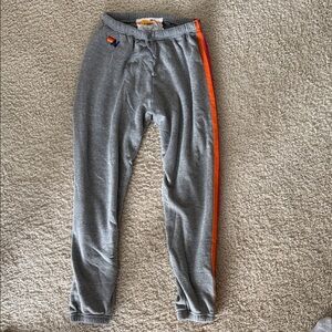 Aviator Nation Gray Joggers with stripes on one side